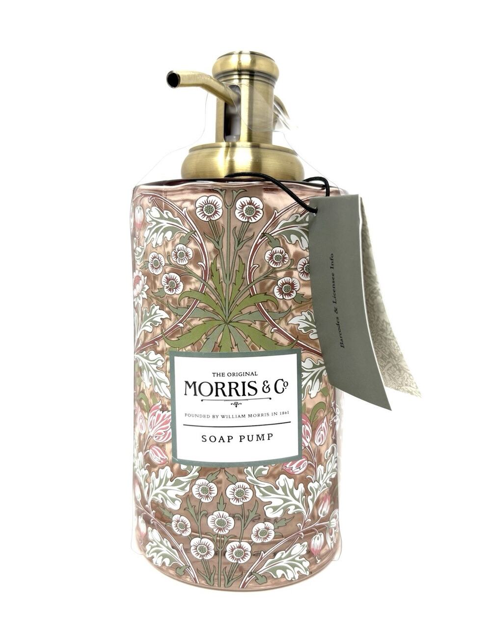 William Morris & Co Bathroom Soap Dispenser Pump Pink Floral Vanity Accessory
